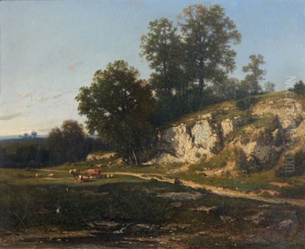 Paysage Champetre Oil Painting by Jean-Alexis Achard