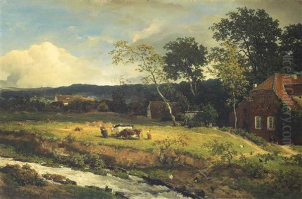 Heissische Landschaft Oil Painting by Andreas Achenbach