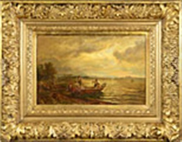 Fisherman Oil Painting by Andreas Achenbach