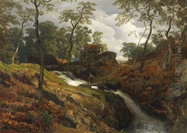 Am Wildbach Oil Painting by Andreas Achenbach