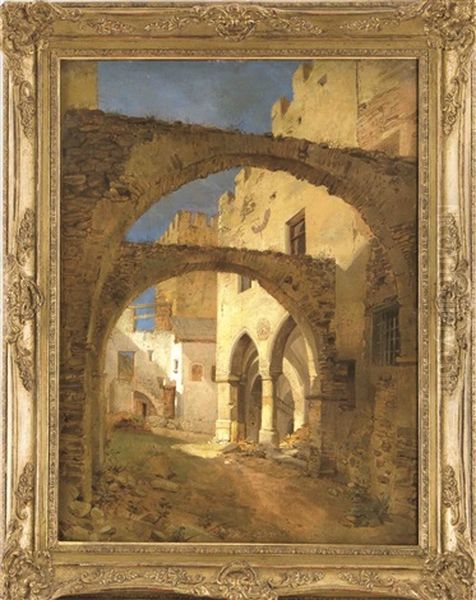 Orientalische Strasenansicht Oil Painting by Andreas Achenbach