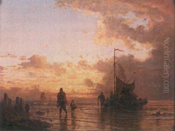 The Fisherman's Return Oil Painting by Andreas Achenbach