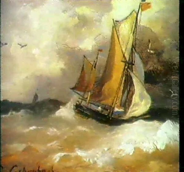 Im Sturm Oil Painting by Andreas Achenbach