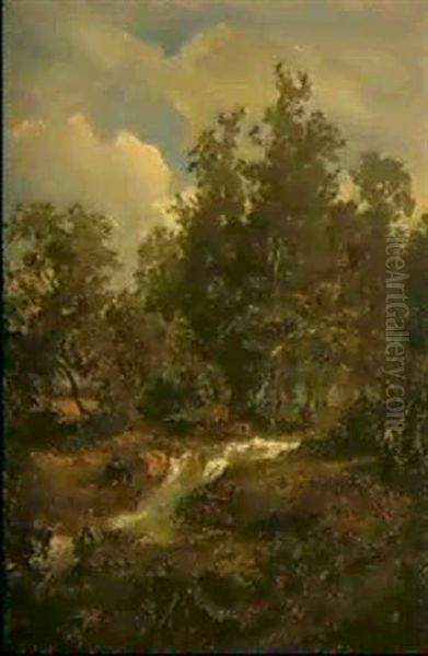 Waldbach Im Bergischen Oil Painting by Andreas Achenbach