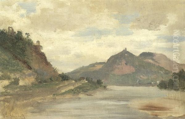 Der Rhein Mit Dem Siebengebirge Oil Painting by Oswald Achenbach