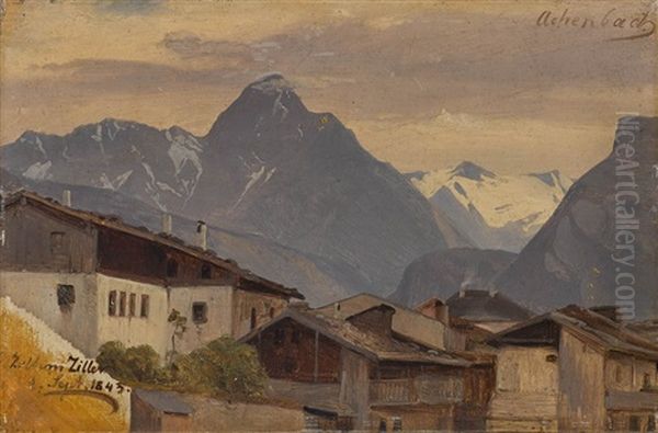 Im Zillertal Oil Painting by Oswald Achenbach