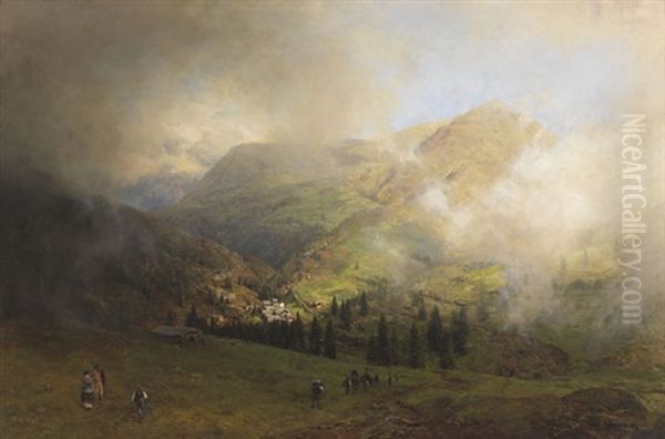 Blick Auf Die Rigi Oil Painting by Oswald Achenbach