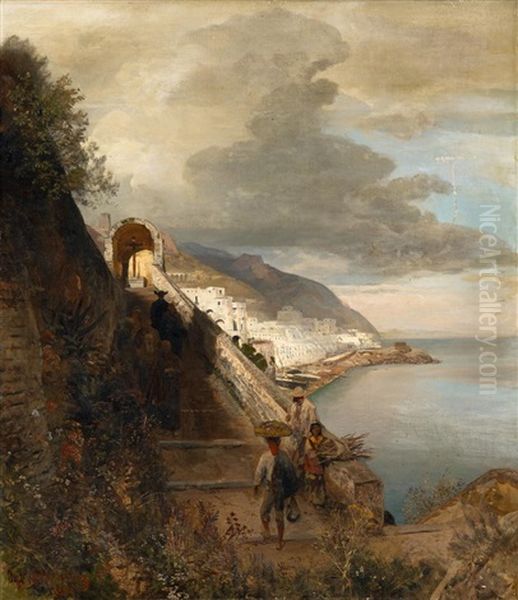 Auf Capri Oil Painting by Oswald Achenbach