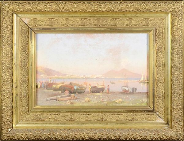 Neapolian Bay Oil Painting by Oswald Achenbach