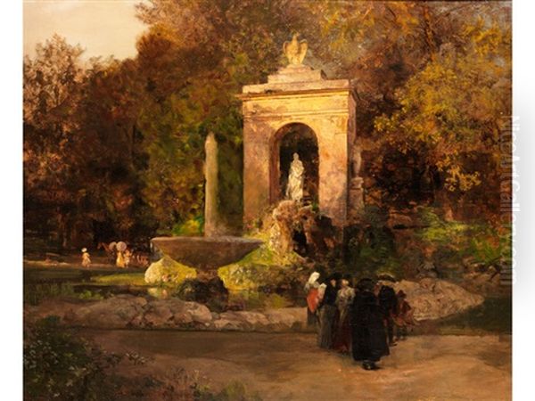 Im Park Oil Painting by Oswald Achenbach