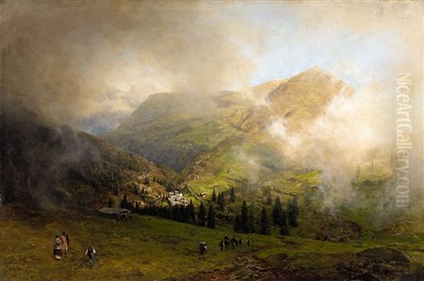 Blick Auf Die Rigi Oil Painting by Oswald Achenbach