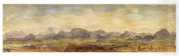 Landscape Study Oil Painting by Oswald Achenbach