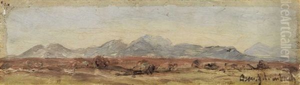 Landscape Study Oil Painting by Oswald Achenbach