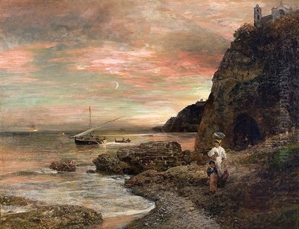 Sunset At The Posilipo by Oswald Achenbach