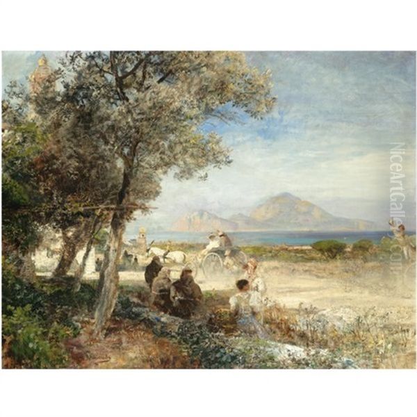 Blick Auf Den Golf Von Neapel Oil Painting by Oswald Achenbach