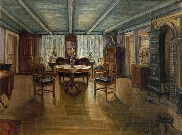 Fra Salen Munkegaten 24 Trondhjem 1919 1919 Oil Painting by Astri Aasen