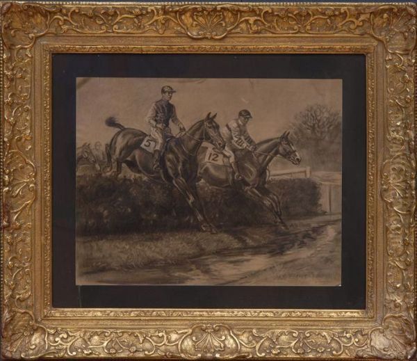 Atthe Steeplechase Oil Painting by Ab Frost