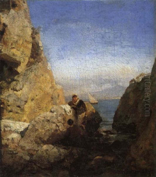 Blick Auf Den Vesuv Oil Painting by Oswald Achenbach