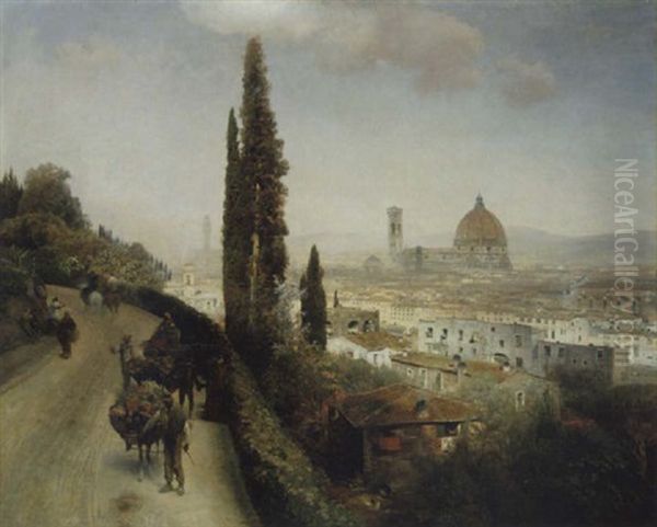 Blick Auf Florenz Oil Painting by Oswald Achenbach