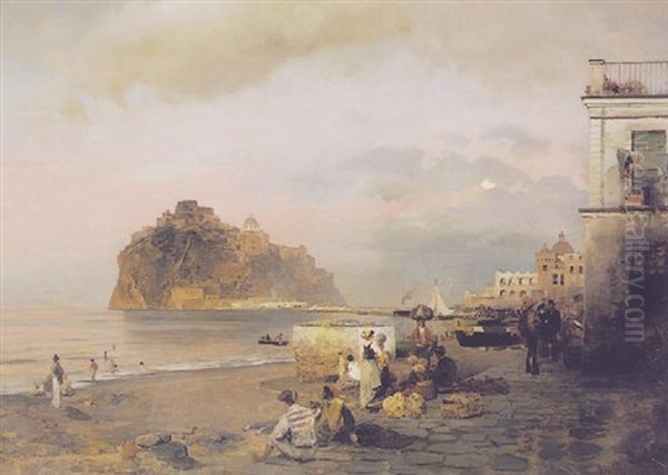 Ischia Oil Painting by Oswald Achenbach