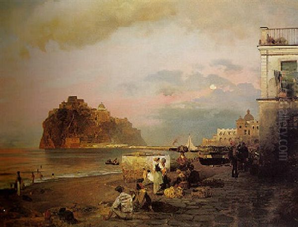 Ischia Oil Painting by Oswald Achenbach