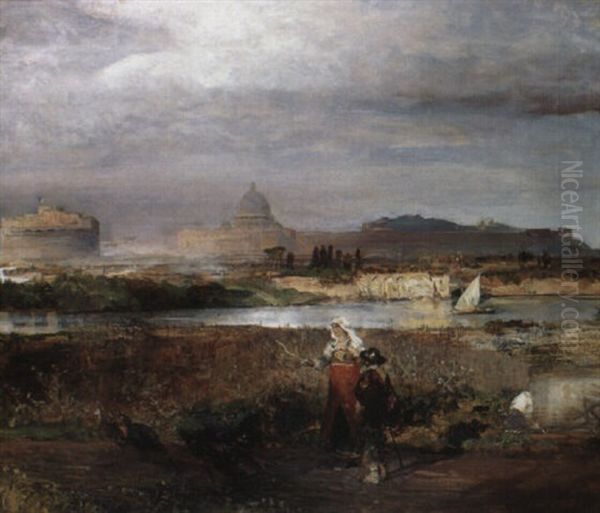 Blick Auf Rom Oil Painting by Oswald Achenbach