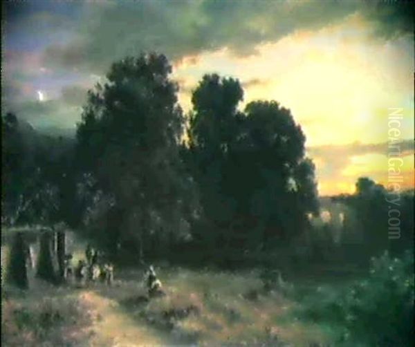 Landschaft In Der Umgebung Roms Oil Painting by Oswald Achenbach