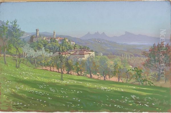 Malgrate Oil Painting by Pietro D' Achiardi