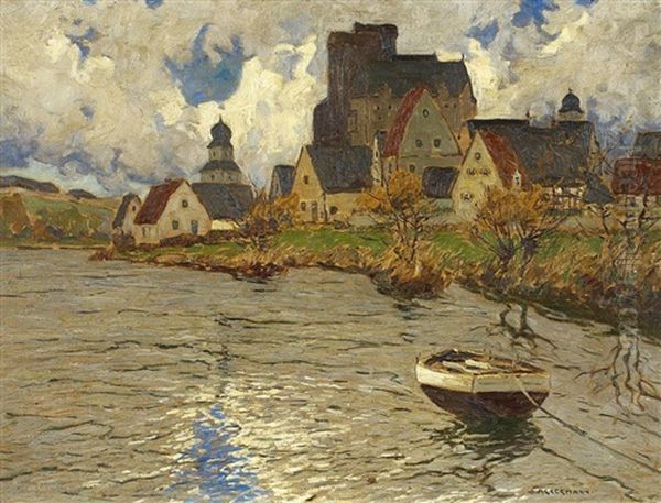 Runkel An Der Lahn Oil Painting by Otto Ackermann