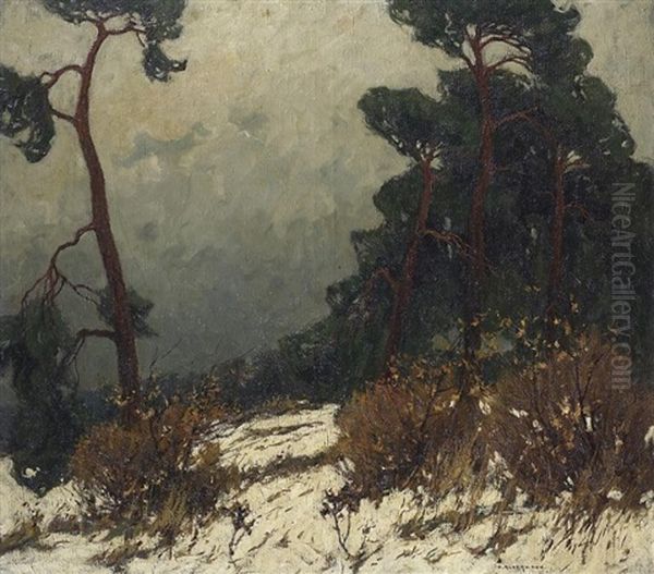 Winter In Den Dunen Mecklenburgs Oil Painting by Otto Ackermann