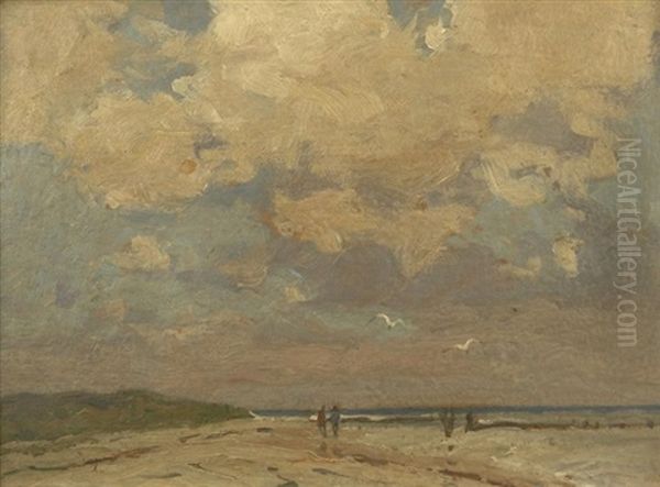 Spaziergang Am Strand Oil Painting by Otto Ackermann