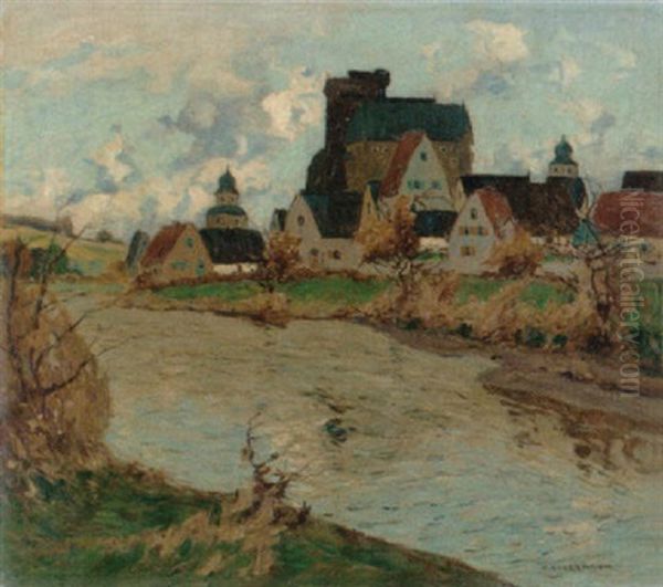 Runkel An Der Lahn Oil Painting by Otto Ackermann