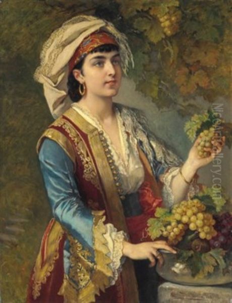 En Automne Oil Painting by Cesare Felix Georges dell' Acqua