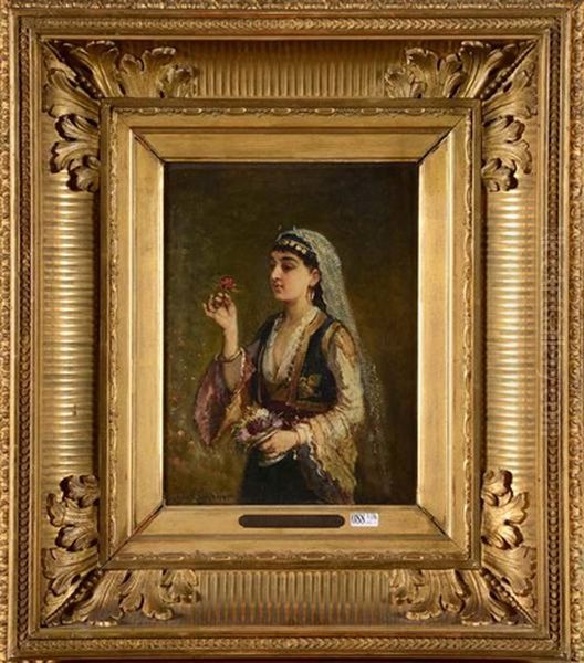 La Belle Ottomane Oil Painting by Cesare Felix Georges dell' Acqua