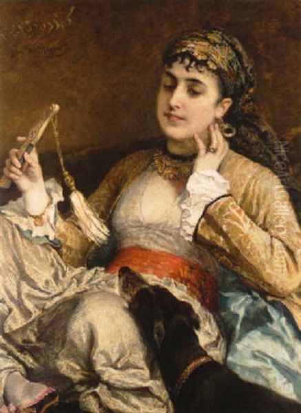 Her Favourite Pet by Cesare Felix Georges dell' Acqua