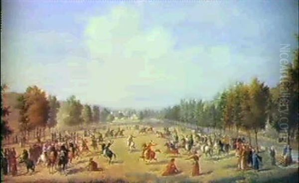 A Game Of Gerred, Constantinople Oil Painting by Luigi Acquarone