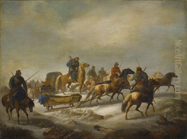 The Rescue Of Count Munnich Oil Painting by Albrecht Adam