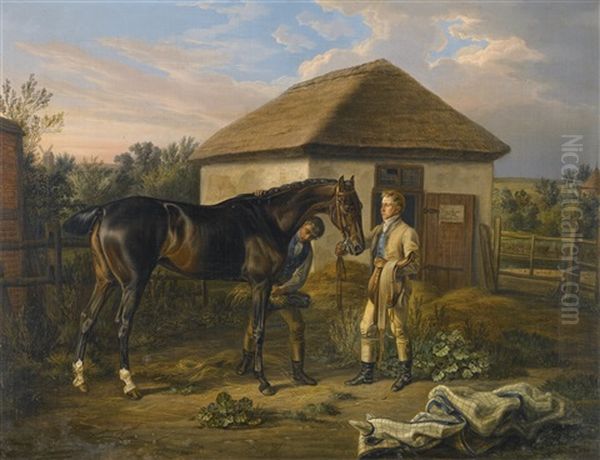 The Stable Yard Oil Painting by Albrecht Adam