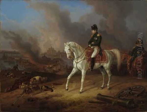 Napoleon Vor Dem Brennenden Smolensk by Albrecht Adam