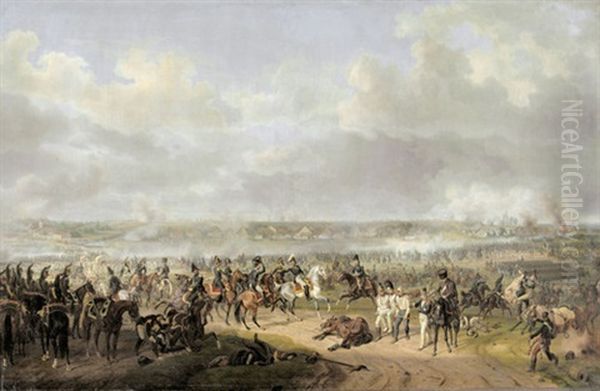 Die Schlacht Bei Raab In Ungarn, 1809 Oil Painting by Albrecht Adam