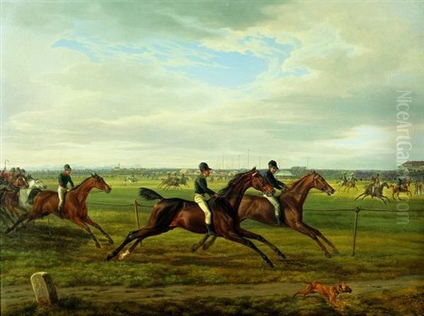 Une Scene De Course De Plat En Baviere Oil Painting by Albrecht Adam