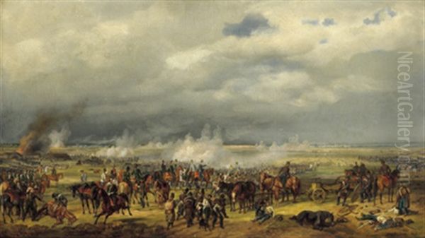 Die Schlacht Bei Comorn In Ungarn Am 11. Juli 1849 Oil Painting by Albrecht Adam