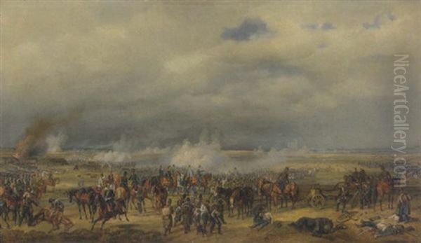 Die Schlacht Bei Comorn In Ungarn Am 11. Juli 1849 Oil Painting by Albrecht Adam