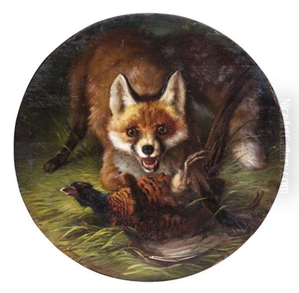 The Fox And His Catch Oil Painting by Benno Raffael Adam