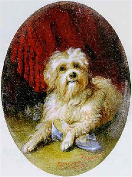 Kleiner Hund Mit Damenschuh Oil Painting by Benno Raffael Adam