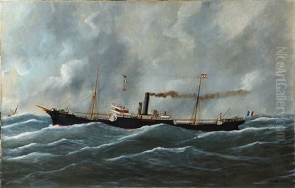 Le Ricel De La Compagnie De Navigation Mixte Par Mer Formee Oil Painting by Edouard Adam