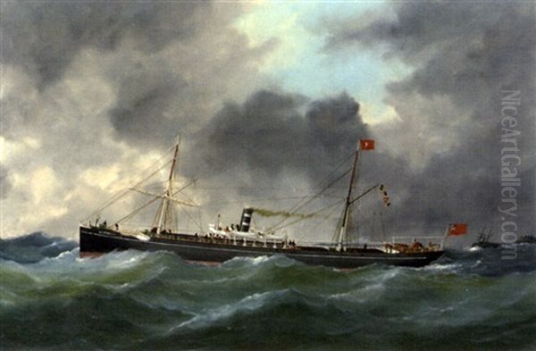 The "s.s. Westbrook" Outward Bound Oil Painting by Edouard Adam