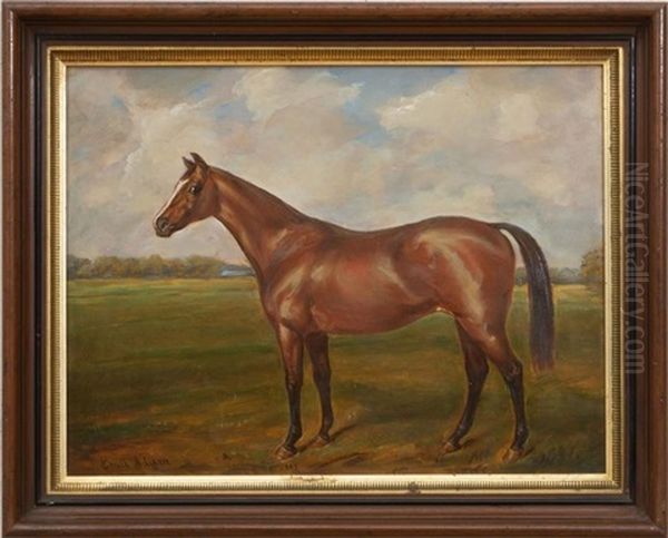 Portrait Of A Horse Oil Painting by Emil Adam