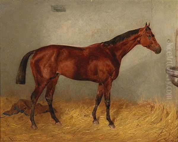 Buzgo V. Kisber Ocsese Baber, Winner Of The Austrian Derby Xx Oil Painting by Emil Adam