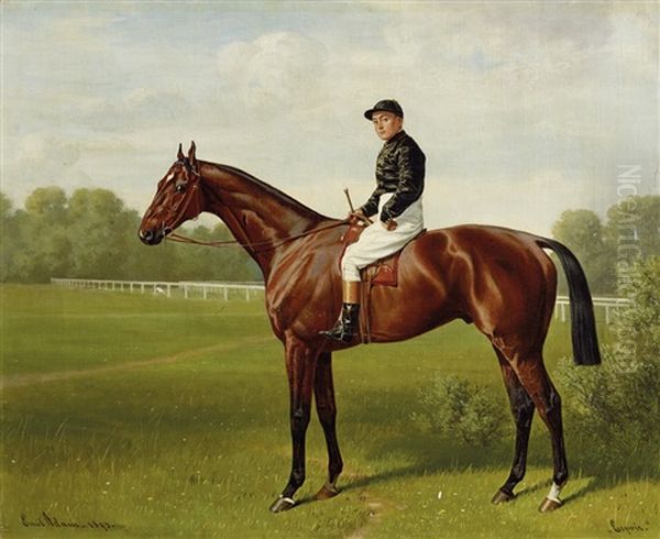 Jockey Zu Pferd (espoir) Nach Links Oil Painting by Emil Adam